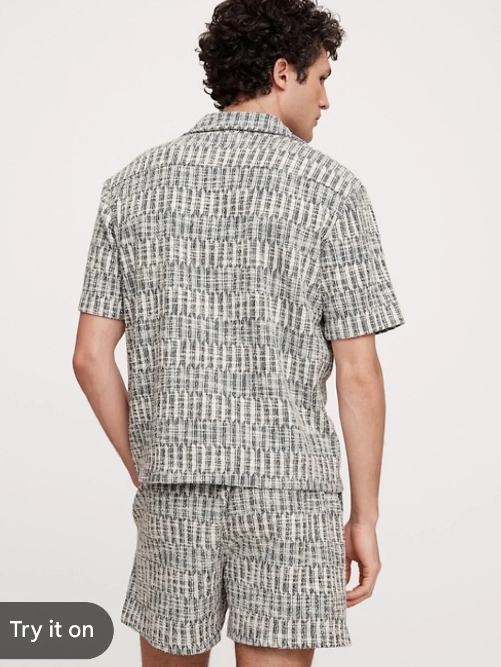 Banana Republic Jacquard Knit Resort Shirt and matching Pull-On Short set